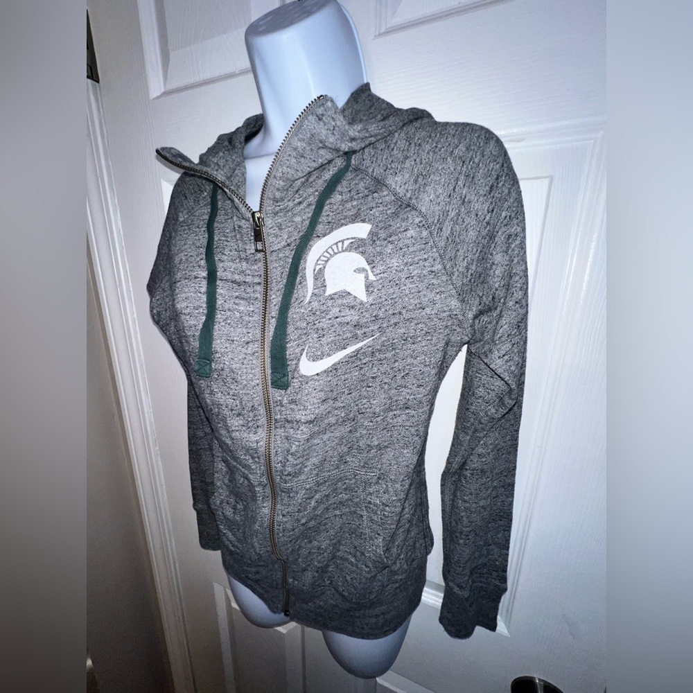 Nike Women’s X Small Michigan State Spartans Gray Vintage Hoodie Sweatshirt XS - Picture 5 of 13